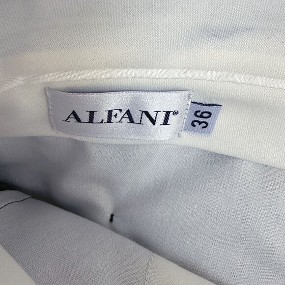 Alfani Men's Trouser Pant Sz 36 100% Wool Navy Pleated Dressy Workwear Business - Picture 4 of 6